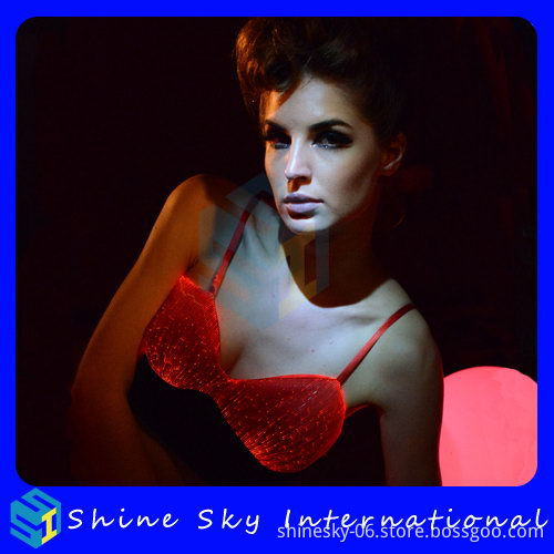 Hot Sexy Ladies Bra Newest Design Sexy Optic Fiber Led Bra